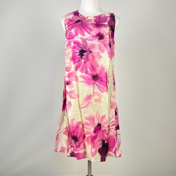 NWOT Johnny Was Jade KADEN Silk Blend Pink Floral MINI DRESS Size S - Picture 2 of 11